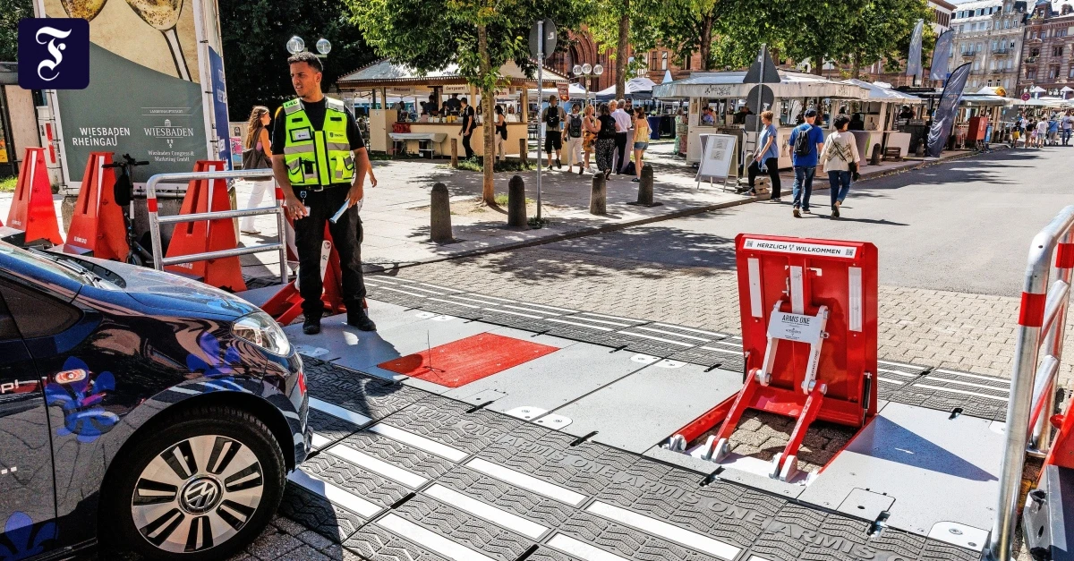Schutz vor Amokfahrern in Wiesbaden: Mobile Poller für Großevents