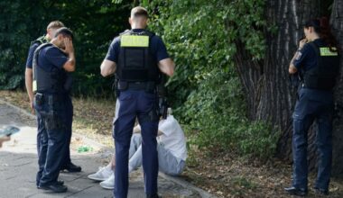 Polizeikräfte an Unfallort