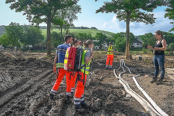 Die Johanniter beim Hochwassereinsatz 2021 in Ahrweiler.