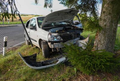 PKW kracht durch Gartenzaun: Fahrer flüchtet von Unfallstelle bei Leisnig - PKW kracht durch Gartenzaun.