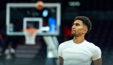 Basketball-Nationalspieler Maodo Lo vor dem EM-Spiel Deutschland gegen Litauen (Quelle: IMAGO / Alexander Trienitz)