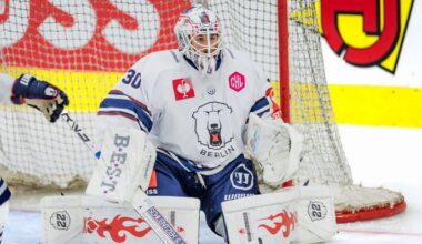 Eisbären-Torhüter Jake Hildebrand (imago images/Matthias Trinkl)