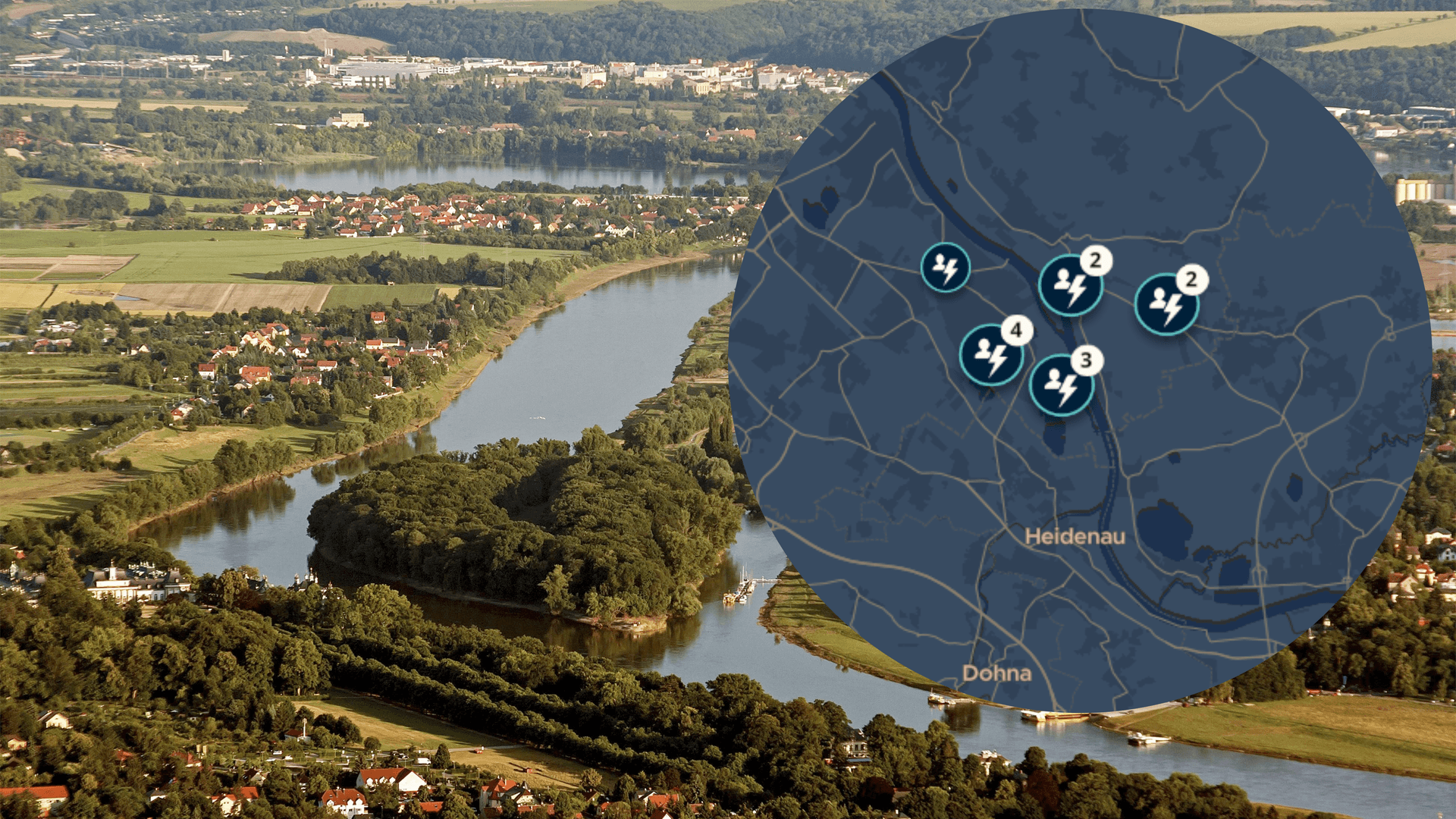 Luftbild über dem Südosten von Dresden (Symbolbild): Hier kam es am Morgen in Teilen zu Stromausfällen.