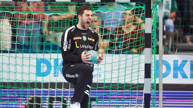 Handball-Bundesliga: Mit 15 Paraden überragte Domenico Ebner beim Bundesliga-Auswärtsspiel des SC DHfK Leipzig in Göppingen. (Archivbild)