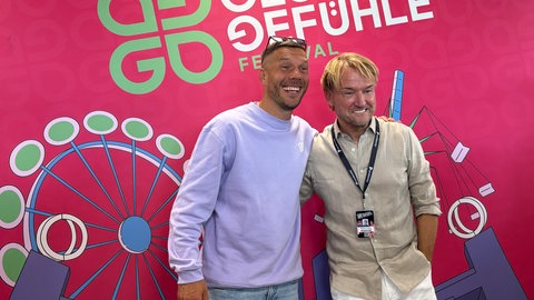 Die Glücksgefühle-Macher Lukas Podolski und Markus Krampe
