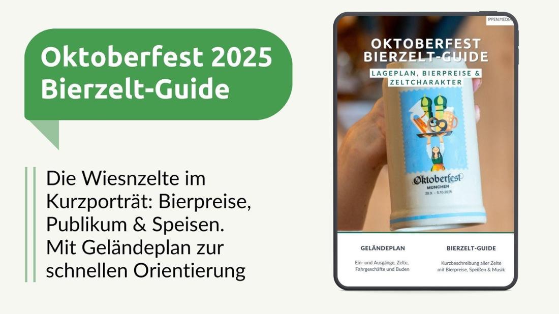 Vorschaubild für einen Bierzelt-Guide zum Oktoberfest 2025 als kostenloser PDF-Download