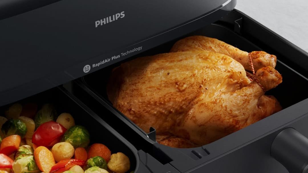 Philips Steam Airfryer Dual Basket 5000 Series: Weniger Fett, genauso viel Geschmack.