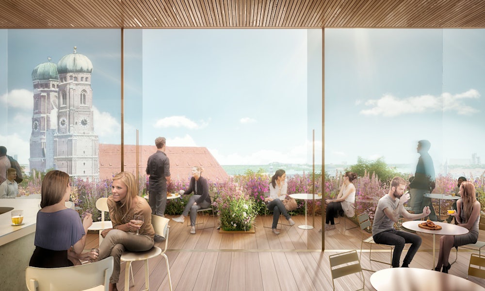 Wo wird es nicht kommen: Die Pläne sahen auch eine Terrasse vor, die einen Ausblick auf die Frauenkirche gewährt hätte.