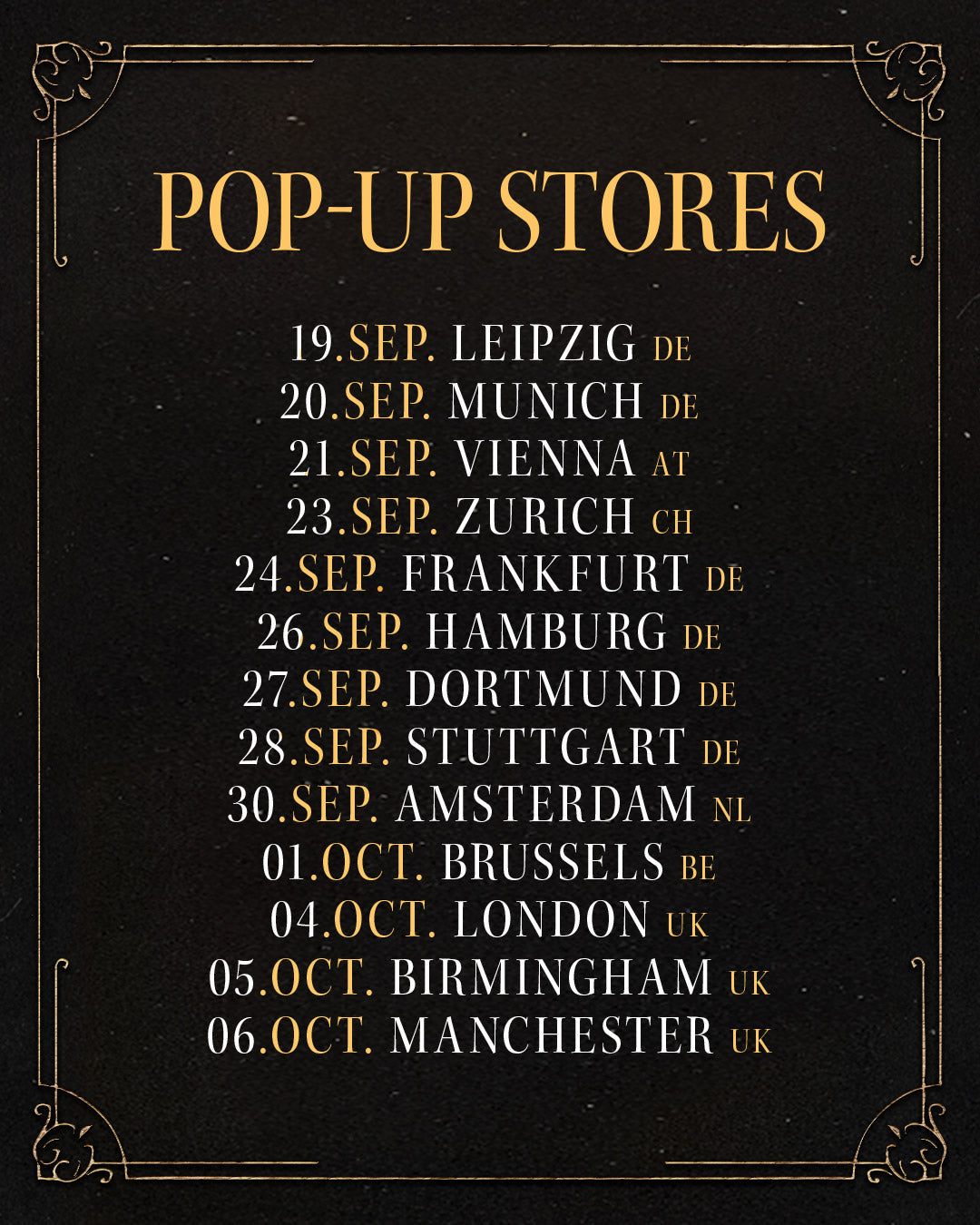 Parkway Drive Pop-Up Store Dates Poster