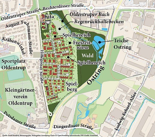 So sieht das Baugebiet in den Planungen der Stadt bisher aus. - © Grafik: Jürgen Schultheiß