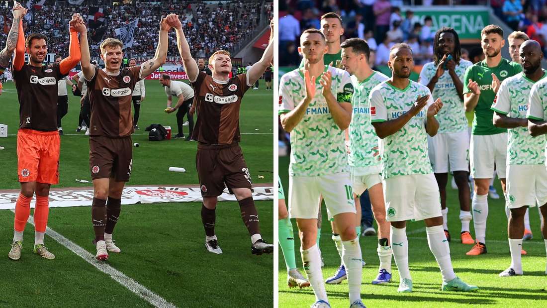Die Aufsteiger der letzten Jahre konnten sich nicht alle in der Bundesliga halten: In der letzten Saison gelang es St. Pauli (links), Greuther Fürth scheiterte 2022 krachend. 