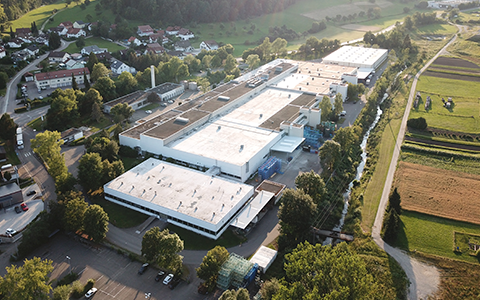 Der Hauptsitz des Autozulieferers Huber Automotive AG in Mühlhausen im Täle, Baden-Württemberg. 