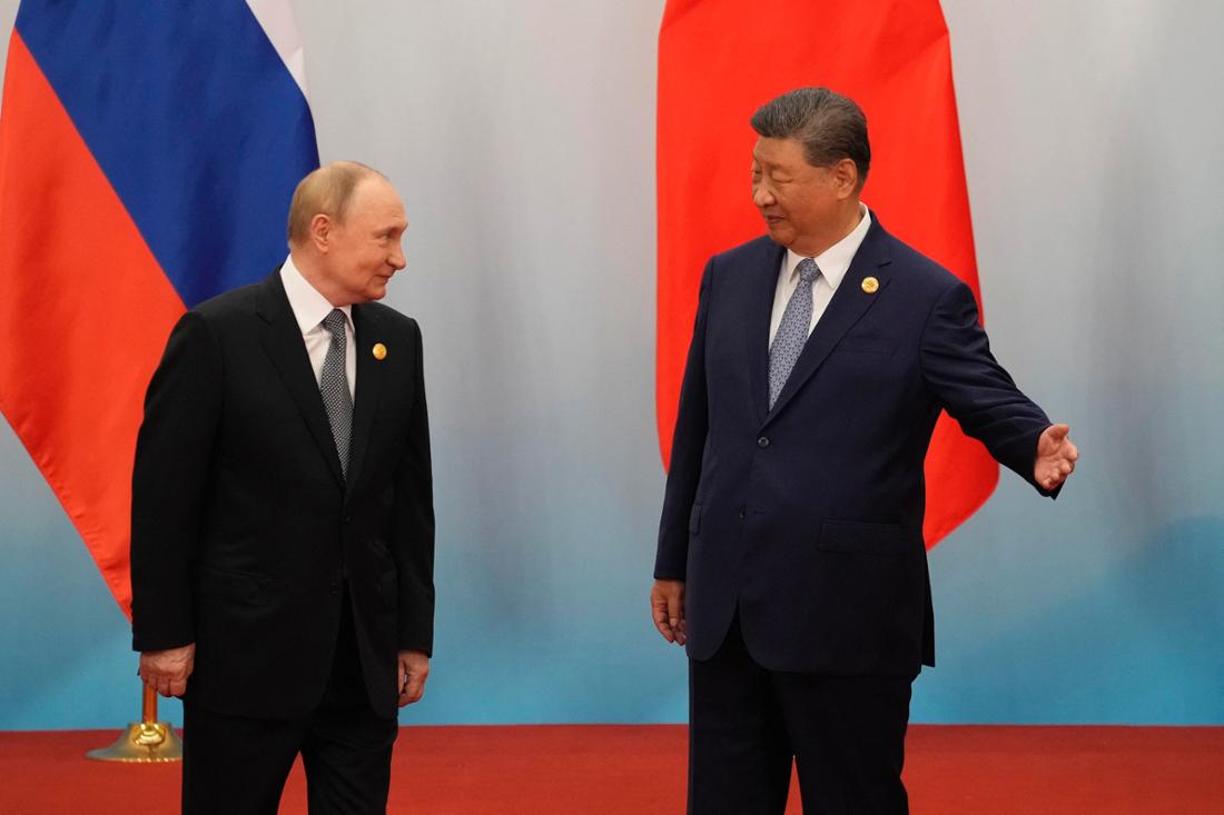 Der russische Präsident Wladimir Putin beim SCO-Gipfeltreffen mit dem chinesischen Machthaber Xi Jinping am Montag.