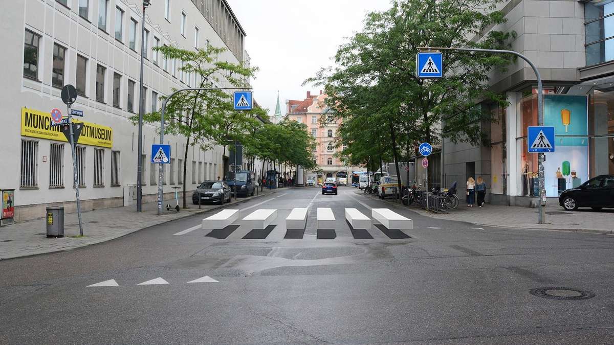 Sicherheit für Fußgänger: 3D-Zebrastreifen für München gefordert