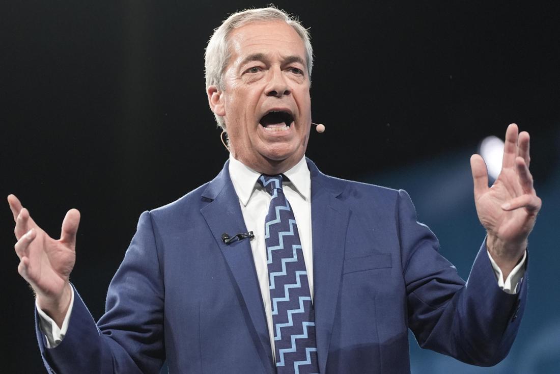 Nigel Farage bei der Jahreskonferenz der britischen Partei Reform UK