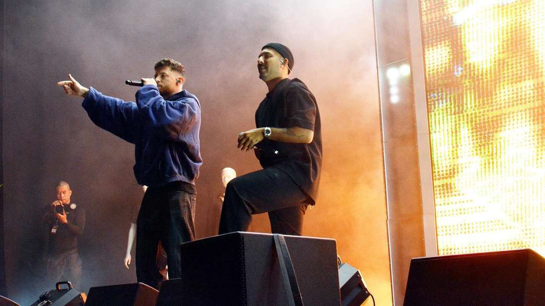 Der deutsche Rapper "Bausa" (links) war der Topact des Sommernachtsflimmern in Ellwangen.