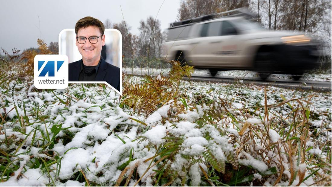 Dünner Neuschnee liegt am Fahrbahnrand der L150 bei Thalfang. In den Morgenstunden hat es auf den Höhen in Rheinland-Pfalz etwas geschneit.