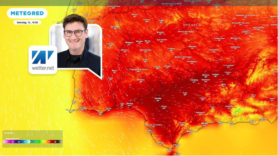 Die Temperaturen am Samstag (13. September) in Südspanien. 