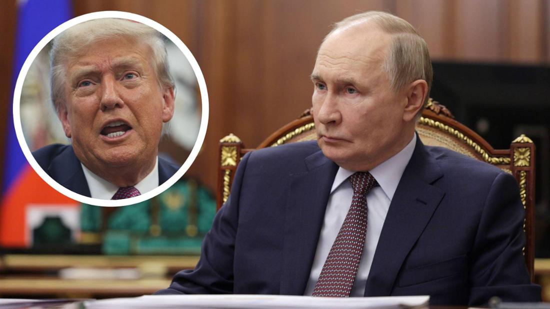 US-Präsident Donald Trump (li.) erhöht außenpolitisch den Druck auf Russland-Machthaber Wladimir Putin.