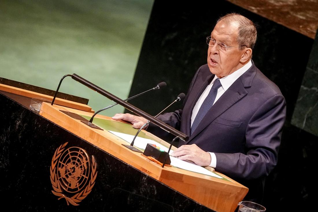 Generaldebatte der UN-Vollversammlung in New York mit dem russischen Außenminister Lawrow