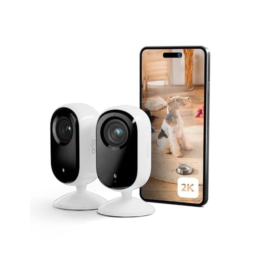 Arlo Indoor Überwachungskamera Innen, 2er Set, HD Video, 2-Wege-Audio, Bewegungsmelder, Kabelgebunden, Ideal Als Babyphone, Haustierkamera, Hausüberwachung + Arlo Secure Plan Testzeitraum, Weiß