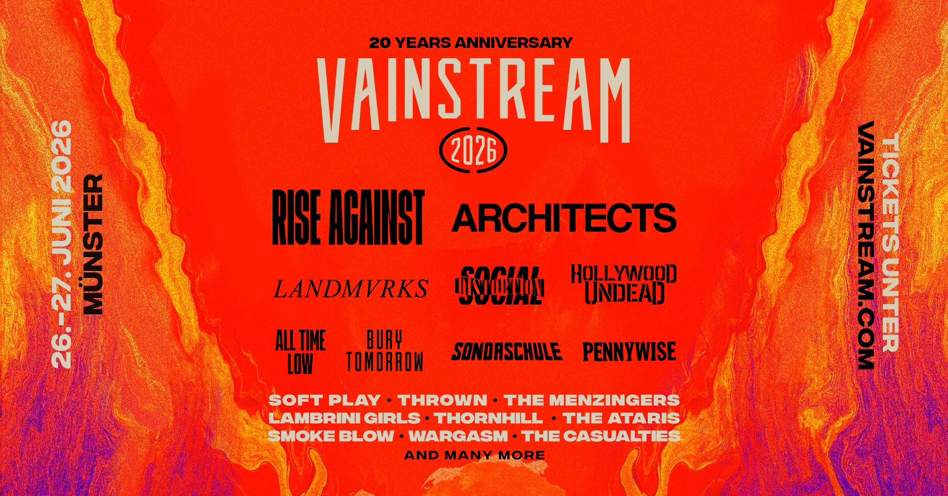 Vainstream 2026 bestätigt Architects, Hollywood Undead & viele weitere Acts