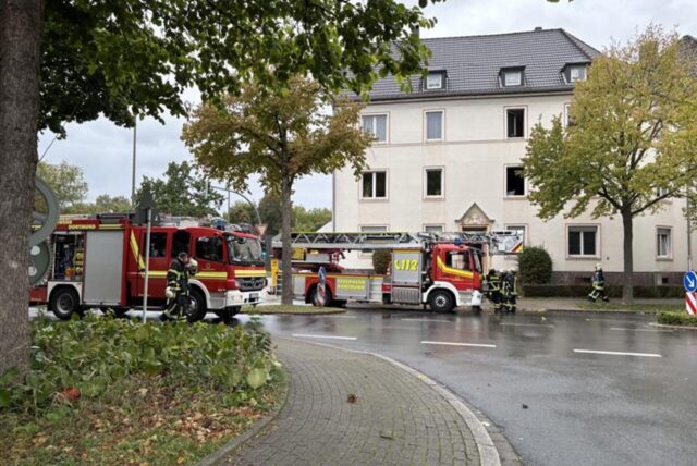 Feuerwehrfahrzeuge bei einem Einsatz im Dortmunder Süden.