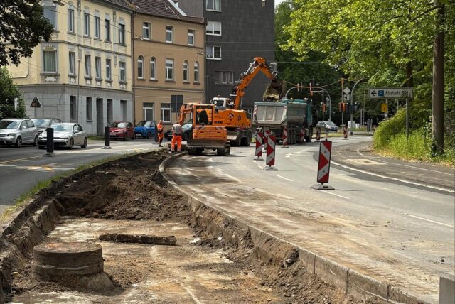 Bauarbeiten am Altstadtring, im Juni 2025.