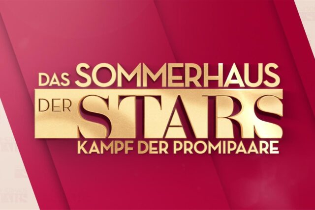 Grafik mit Schriftzug „Sommerhaus der Stars-Kampf der Promipaare“