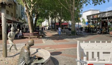 Brunnen am Hombrucher Marktplatz wieder defekt
