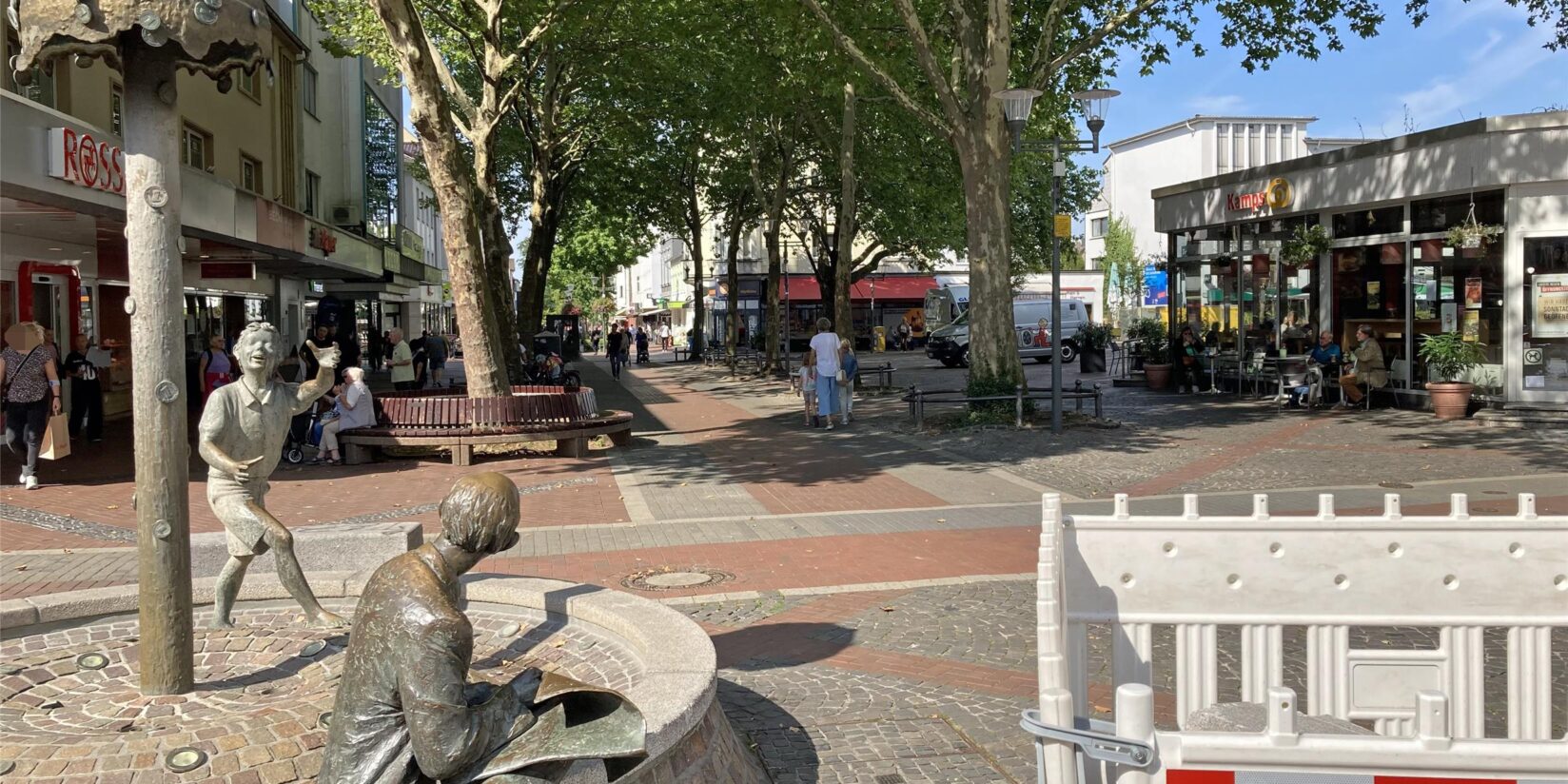 Brunnen am Hombrucher Marktplatz wieder defekt
