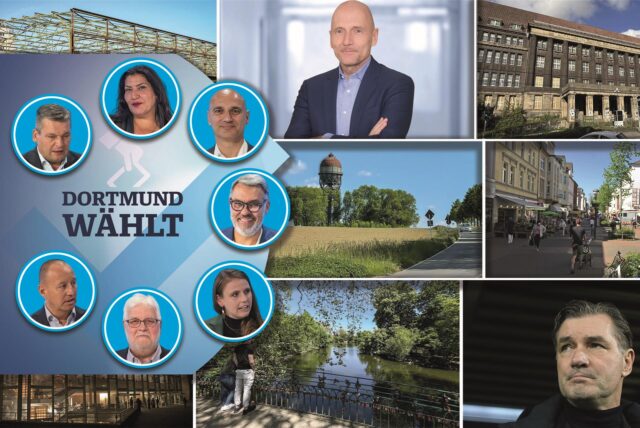 Eine Collage von bekannten Dortmunder Orten und Persönlichkeiten