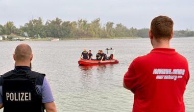 Aktuell läuft der Rettungseinsatz am Hufeisensee.