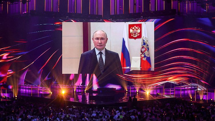 Putin war aus dem Kreml zugeschaltet.