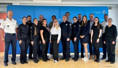 Ukrainische und bayerische Polizisten im Austausch