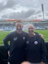 Norman Wapner spielte beim Benefizkick im Team von Hansa-Legende Stefan "Paule" Beinlich (rechts). 