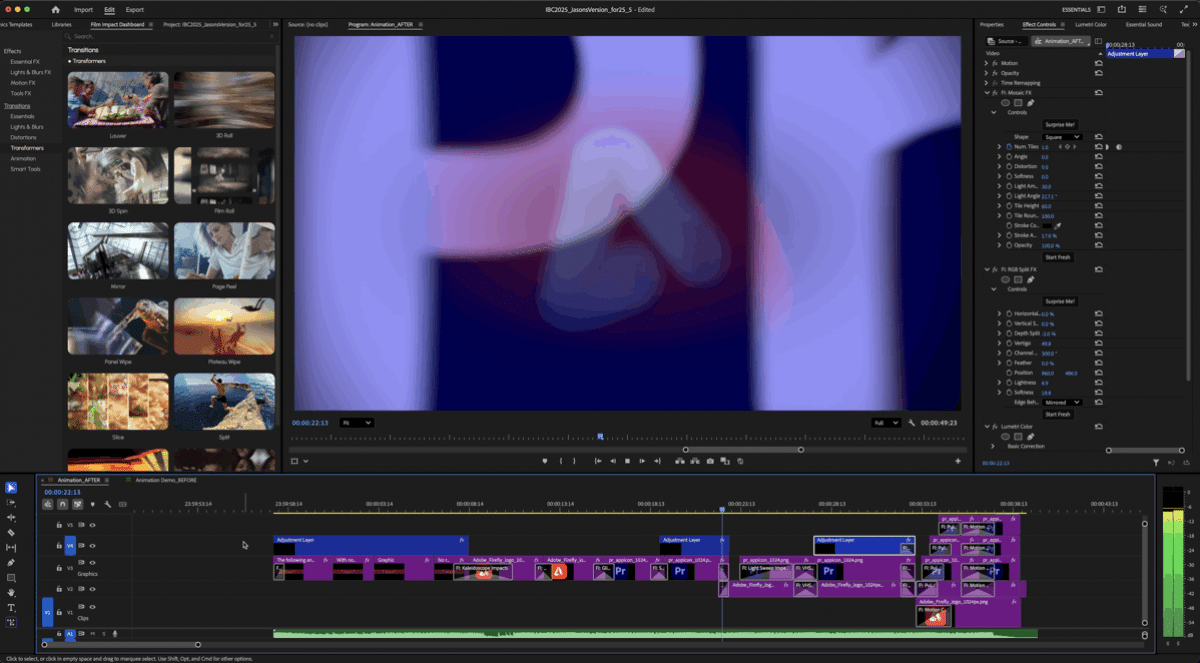Adobe Premiere Pro: neue Effekte, Übergänge und Animationen