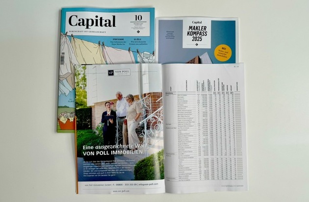 Capital Makler-Kompass 2025: VON POLL IMMOBILIEN holt erneut die meisten Auszeichnungen