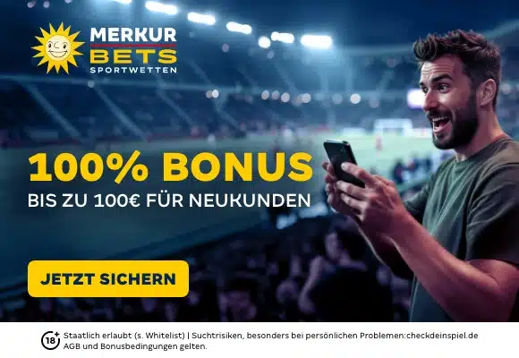 Hier klicken und Merkur Bets Neukundenbonus sichern! Merkur Bets 100€ Neukundenbonus