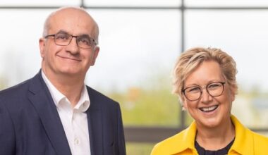 Die beiden ehemaligen Vorsitzenden, Prof. Dr. Manfred Bayer, Rektor der TU Dortmund, und Prof. Dr. Tamara Appel, Rektorin der FH Dortmund. (Foto: windo e. V.)
