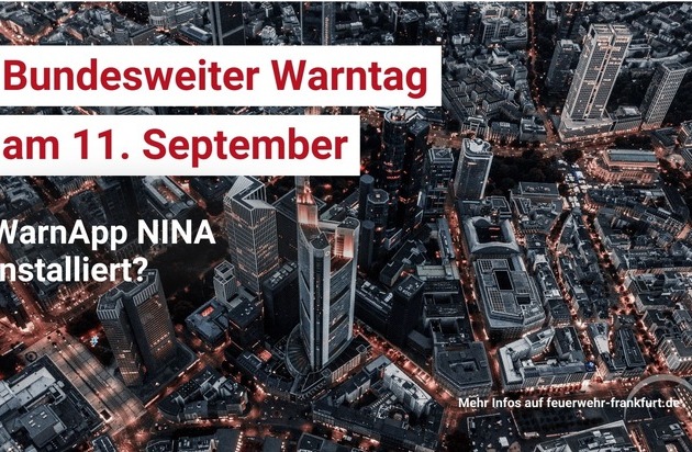 FW-F: Bundesweiter Warntag am 11. September - auch in Frankfurt