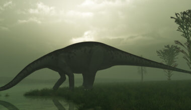 Sauropode trinkt