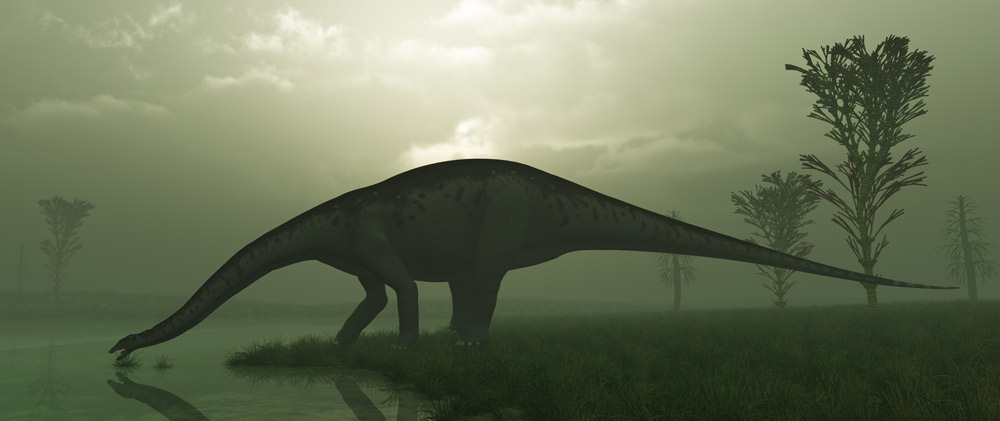 Sauropode trinkt
