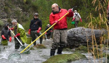 Gift im Spöl - 12.000 Forellen per Helikopter umgesiedelt