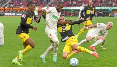 FC Augsburg spielt unter Flutlicht gegen Dortmund
