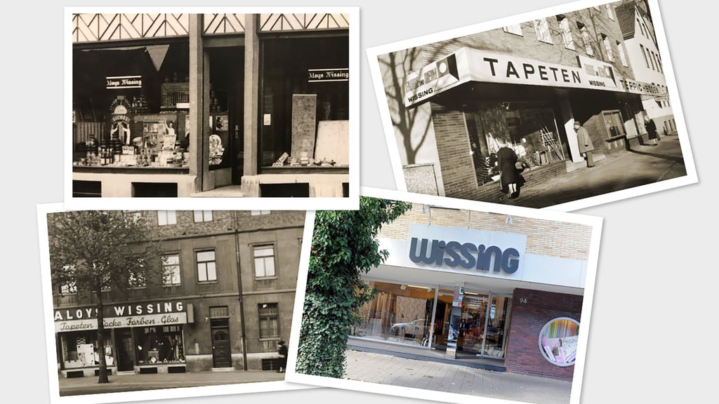 Vom Wiederaufbau zum Showroom – Seit 1935 ist die Hammer Straße das Zuhause der Firma Wissing. Nach Zerstörung und Neubeginn, nach Fassadenumbau und Sortimentserweiterung zeigt sich das Geschäft heute als moderner Raum für Raumkultur.