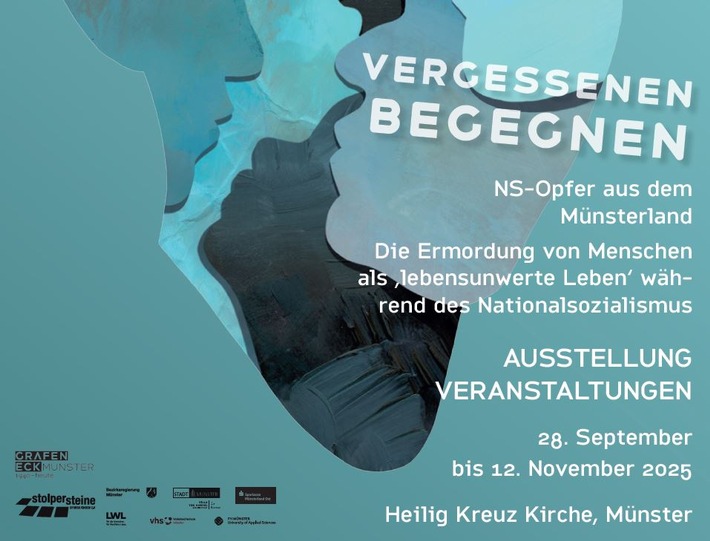 Einladung zur Eröffnung der Doppelausstellung & Veranstaltungen in der Heilig Kreuz Kirche Münster: „Vergessenen begegnen: NS-Opfer aus dem Münsterland /  Die Ermordung von Menschen als ‚lebensunwerte Leben‘ während des Nationalsozialismus“