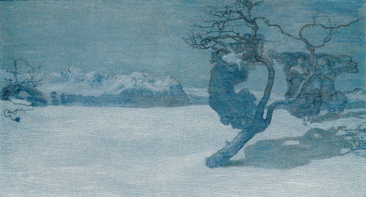 Die Kunsthaus-Version von Giovanni Segantinis «Die bösen Mütter», 1896/1897, Öl auf Karton, 40 × 74 cm.