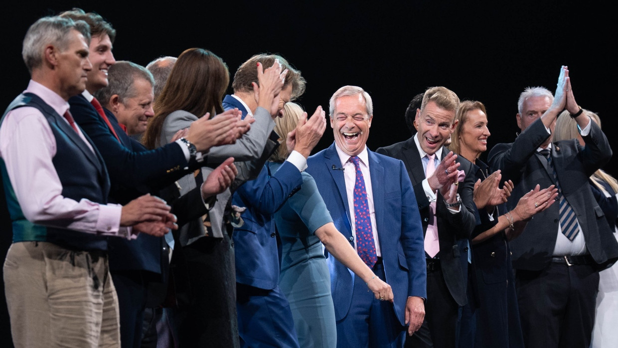 Farage auf dem Parteitag von Reform UK Anfang September in Birmingham