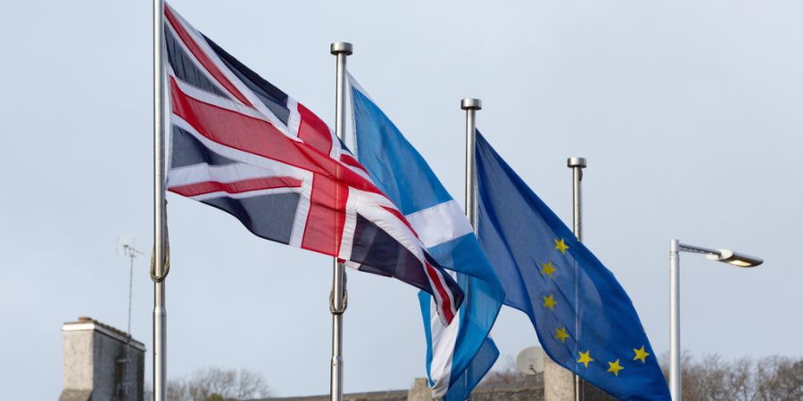 Flaggen UK Schottland EU